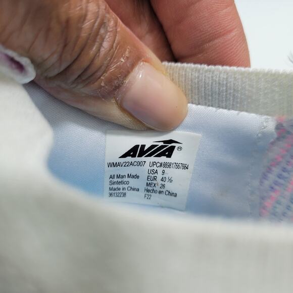 Avia White Trimmed in Blue Slip On Sneakers Size 9M 81524-2693 - Picture 7 of 8